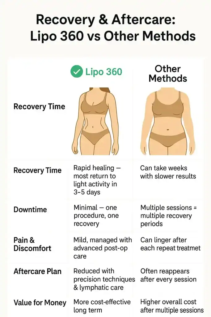 Recovery and Aftercare for Fat-Dissolving Surgery 2 Table to show fat dissolving injection aftercare Calne
